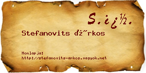 Stefanovits Árkos névjegykártya